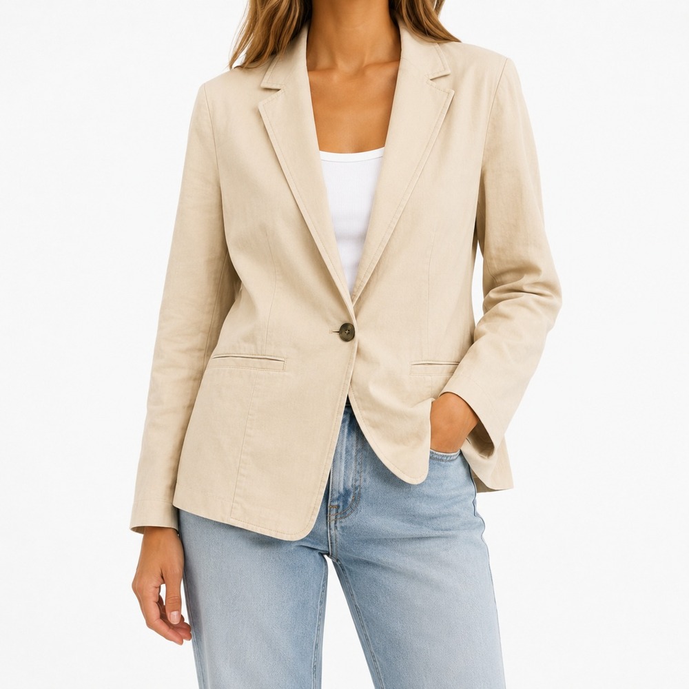 NEW J Crew Linen Blend Blazer Jacket Womens Size 2 Single Breasted Travel Preppy